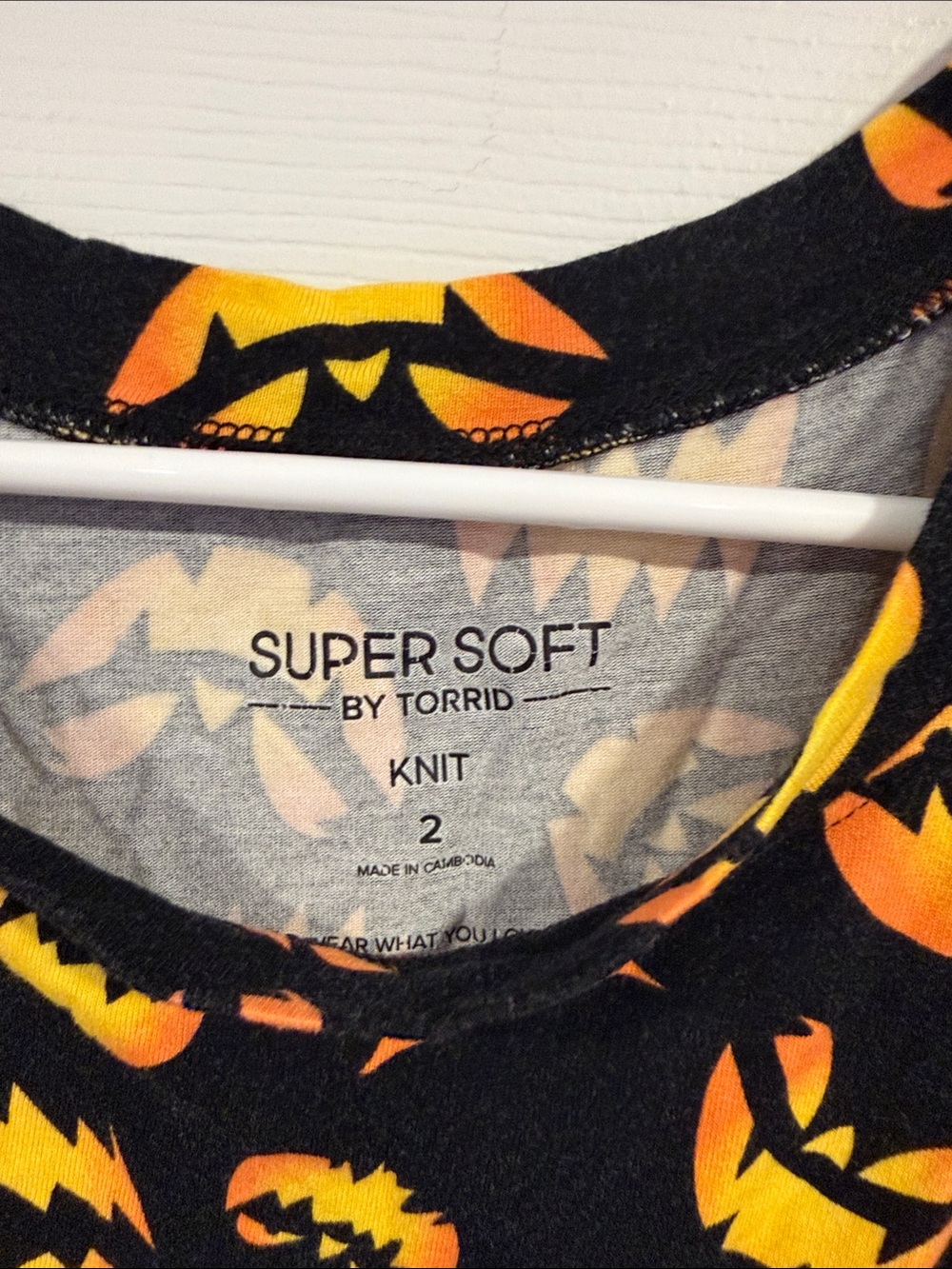 Torrid Super Soft Halloween Pumpkin Print Tee - Black & Orange - Picture 2 of 3